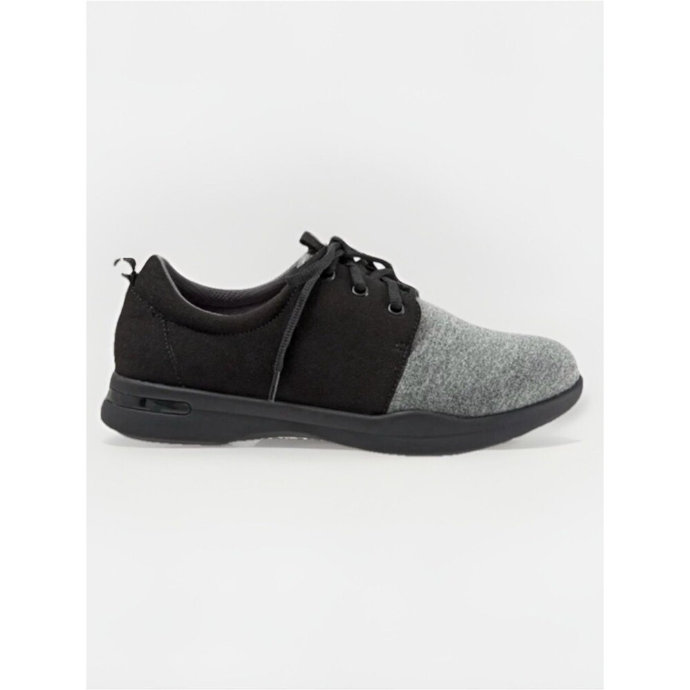 SoftWalk Relax Oxford Microsuede Fabric Comfort Shoe Black Gray Size 7.5
